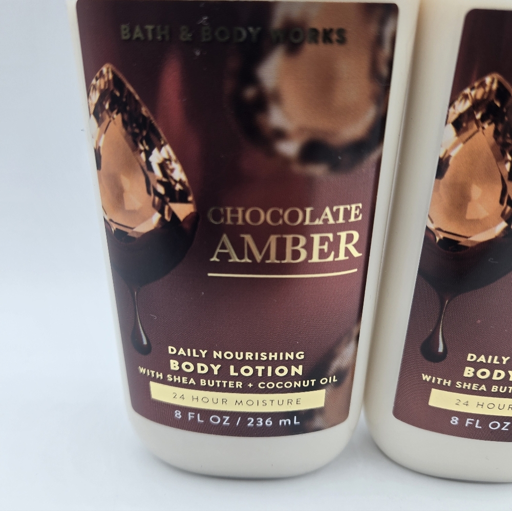 Bath and Body Works Chocolate Amber Daily Nourishing Body Lotion Bundle Set - Picture 2 of 5